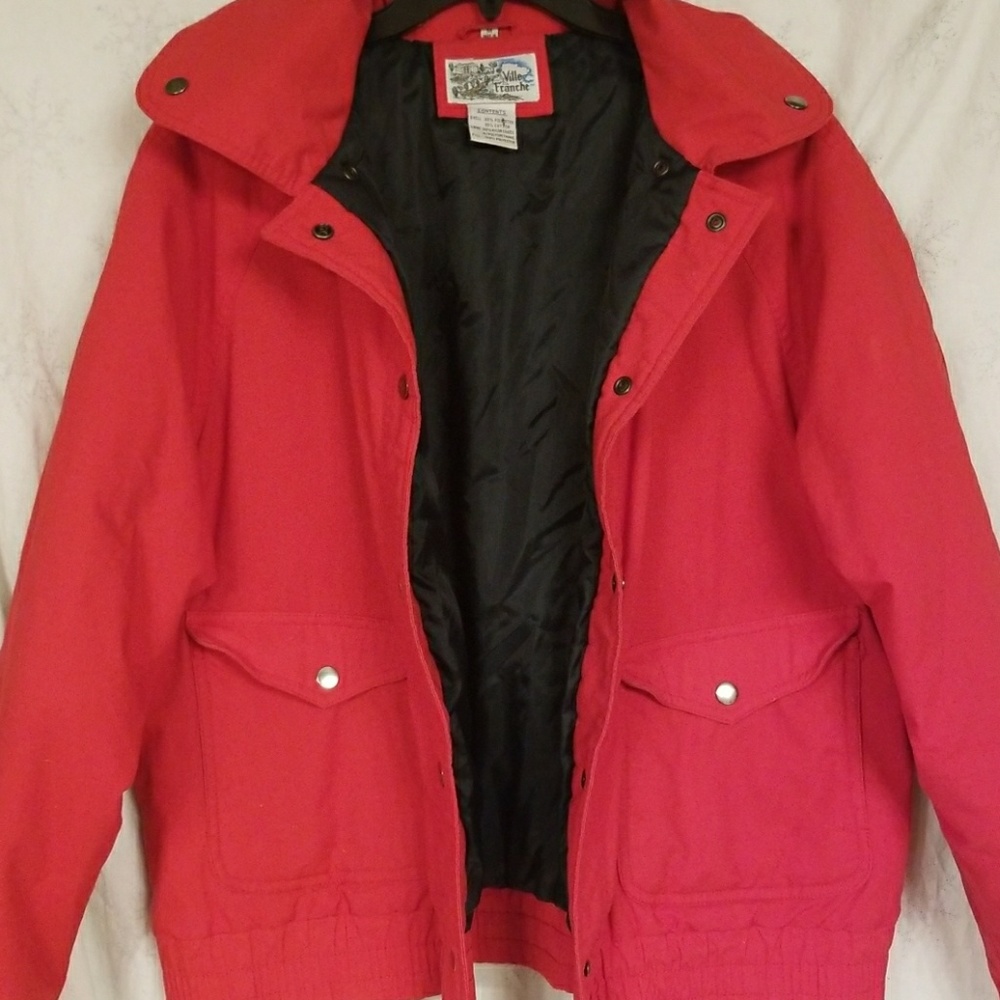 Red jacket with black lining